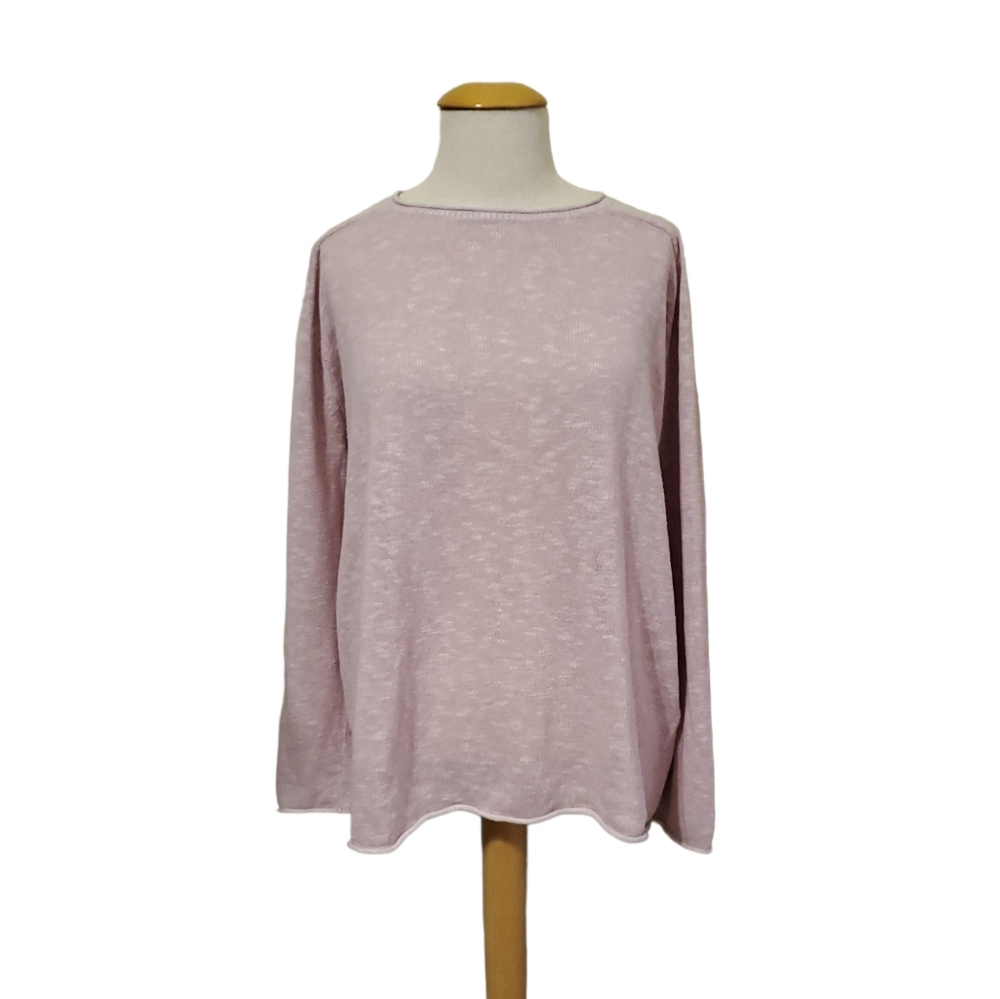 Eileen Fisher Pink Linen Cotton Sweater